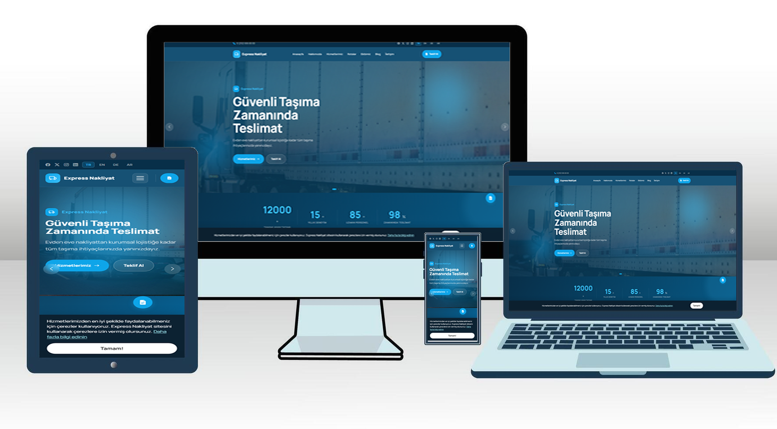 Nakliyat ve Lojistik Web Sitesi Scripti | Yeni Dil Sistemli, Rota Modülü, Ücretsiz Teklif