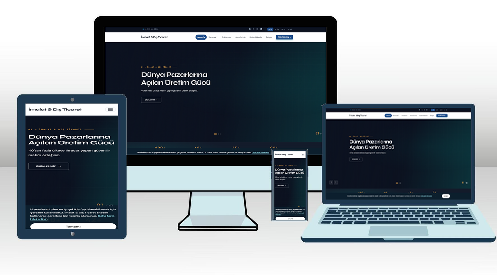 İmalat ve Dış Ticaret Web Sitesi Scripti | Yeni Dil Sistemli, Ürün Kataloğu, İhracat, Sertifikalar