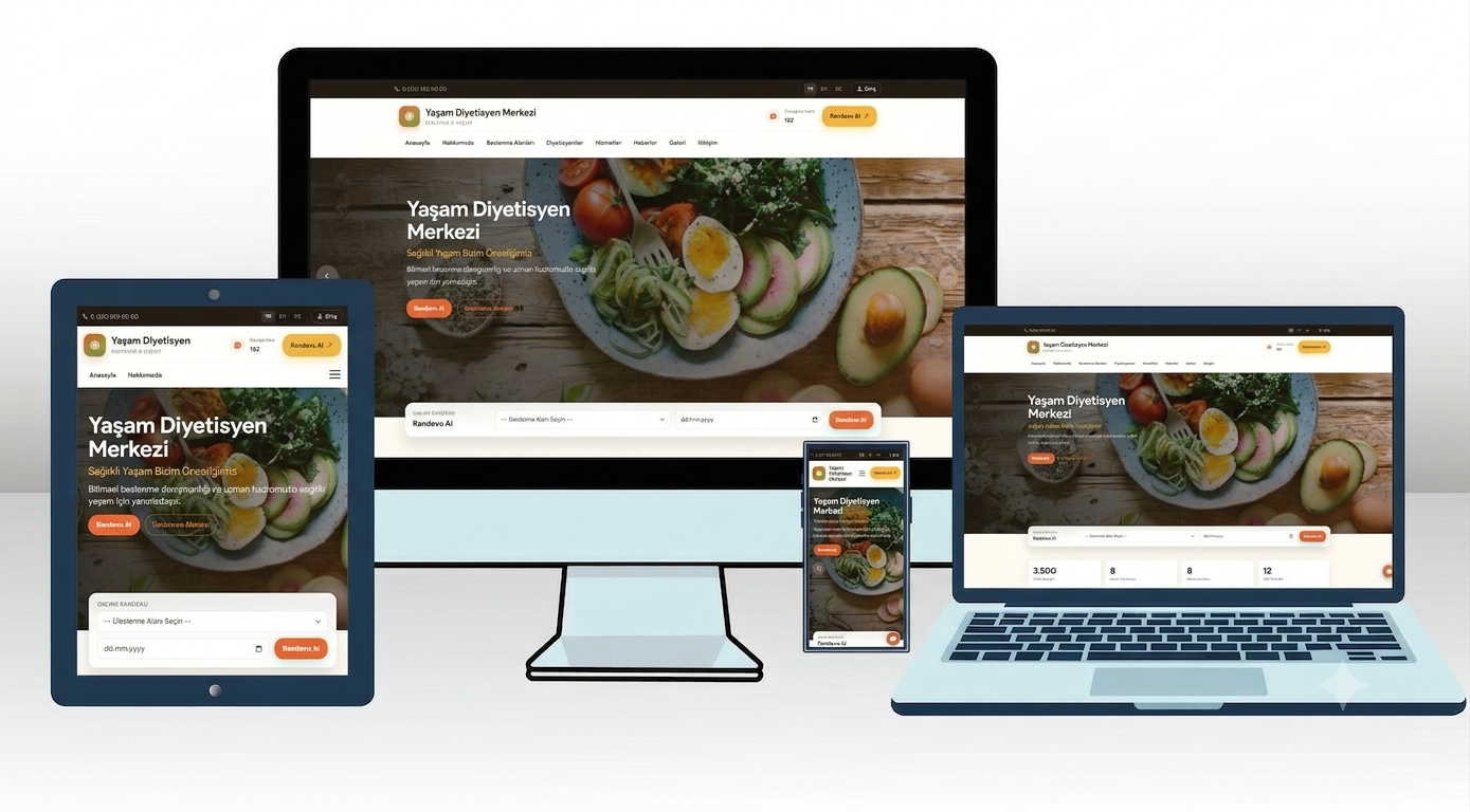 Diyetisyen Web Sitesi Scripti | Yeni Dil Sistemli, Online Randevu, Paketler, Danışan Değişimleri